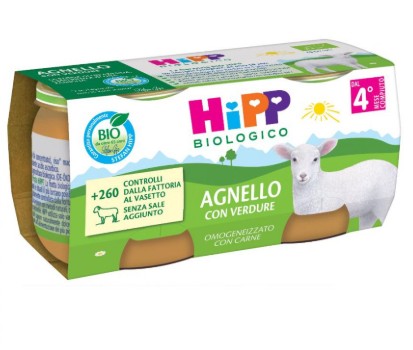 HIPP BIO - OMOGENIZZATO AGNELLO CON VERDURE (4+ MESI ) 2X80 GR